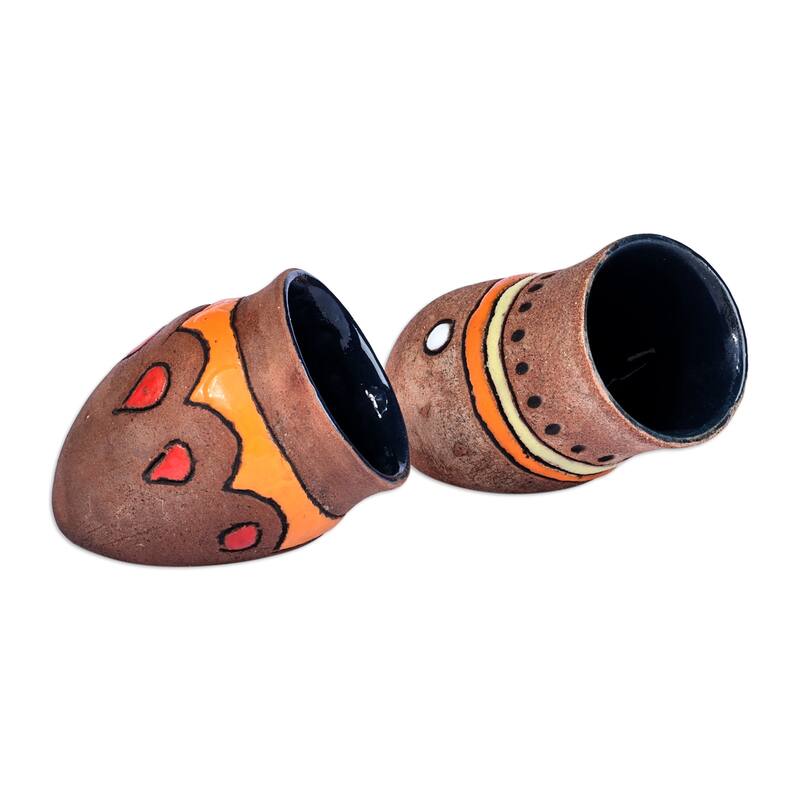 Novica Handmade Kingdom Flavors Ceramic Salt And Pepper Set (2 Pieces)