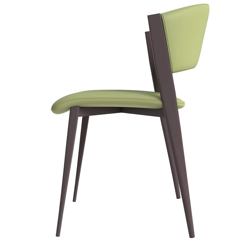 Leather Dining Chairs with Iron Legs and Open-Back Design Aspen Series Set of 4