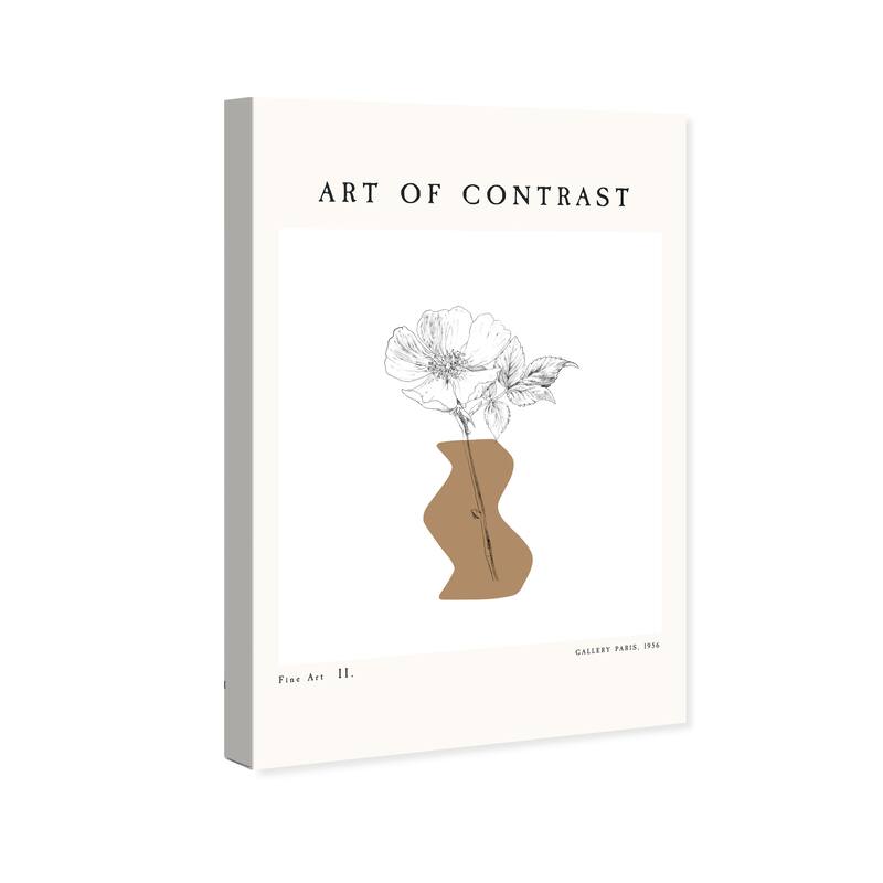 Wynwood Studio Canvas Floral and Botanical Floral Art of Contrast White and Modern & Contemporary Wall Art Canvas Print