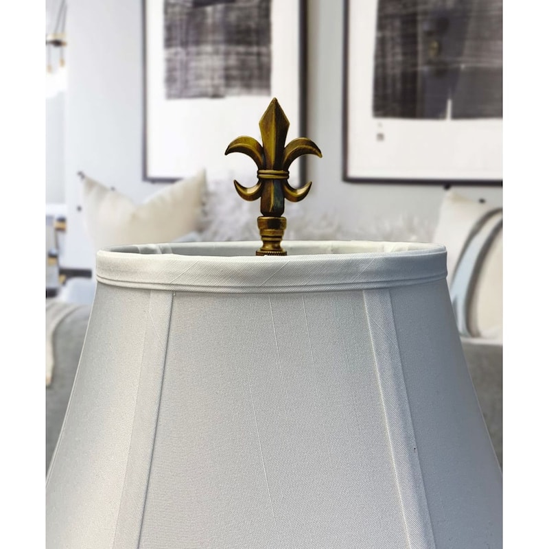Fleur De Lis Antique Brass Lamp Finial 3.2"h