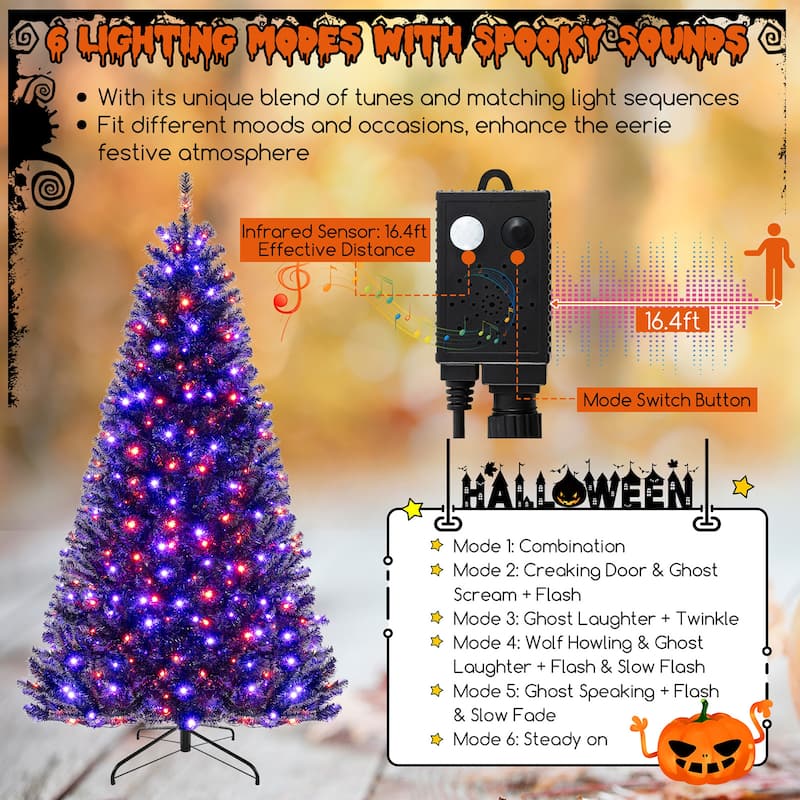 Gymax 6/7/8 Halloween Tree Artificial Decoration Tree w758/1040/1408 - See Details