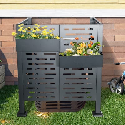Metal Privacy Fence Cover for Outdoor Air Conditioner Units, Ideal for Concealing AC Units