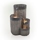 preview thumbnail 2 of 9, Alpine Corporation 14" Tall Cascading Tabletop Fountain Decoration with LED Lights, Gray