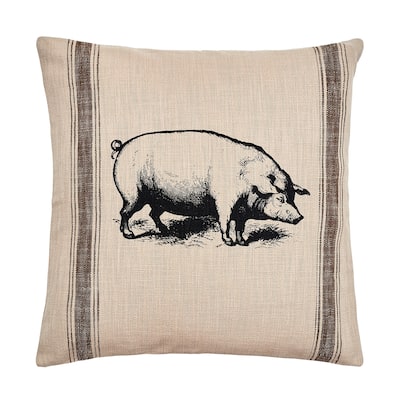 20" x 20" Pig Feed Sack Throw Pillow
