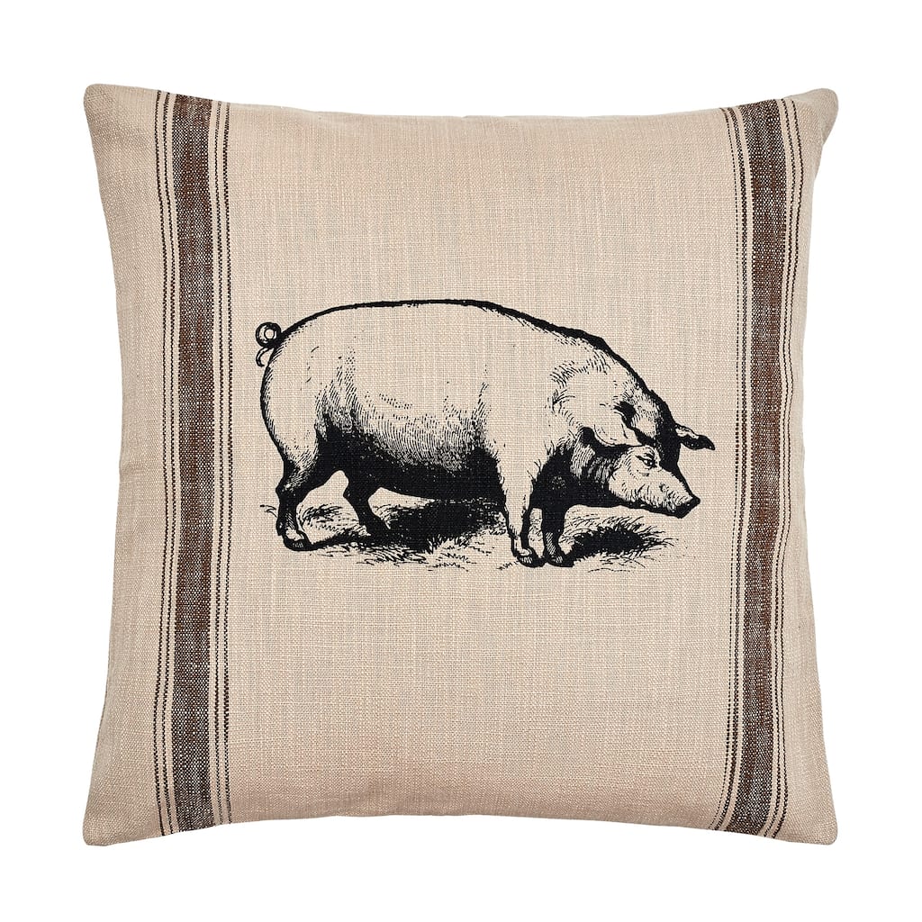 20" x 20" Pig Feed Sack Throw Pillow