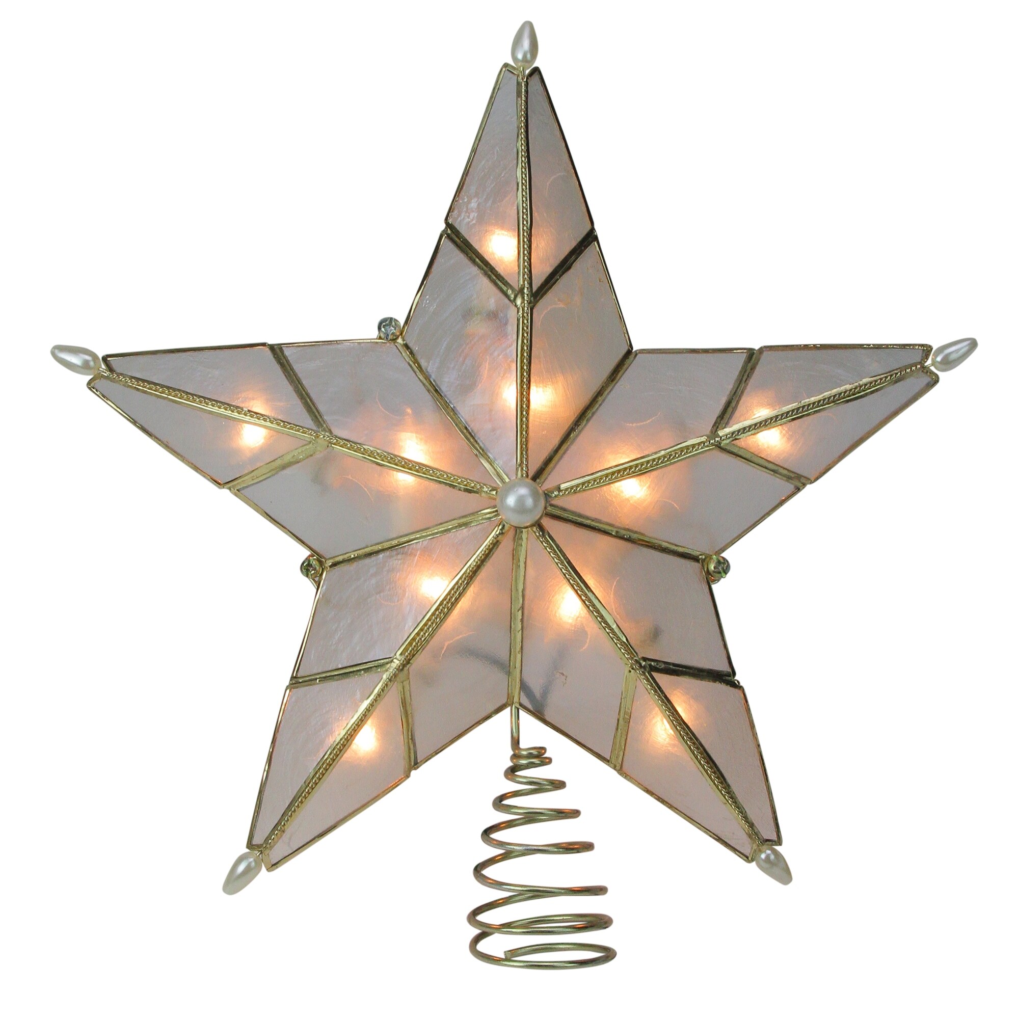 Shop 10 Lighted Gold Star Christmas Tree Topper Clear Lights
