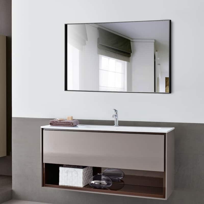 Modern Rectangle Framed Bathroom Vanity Mirror Accent Wall Mirror