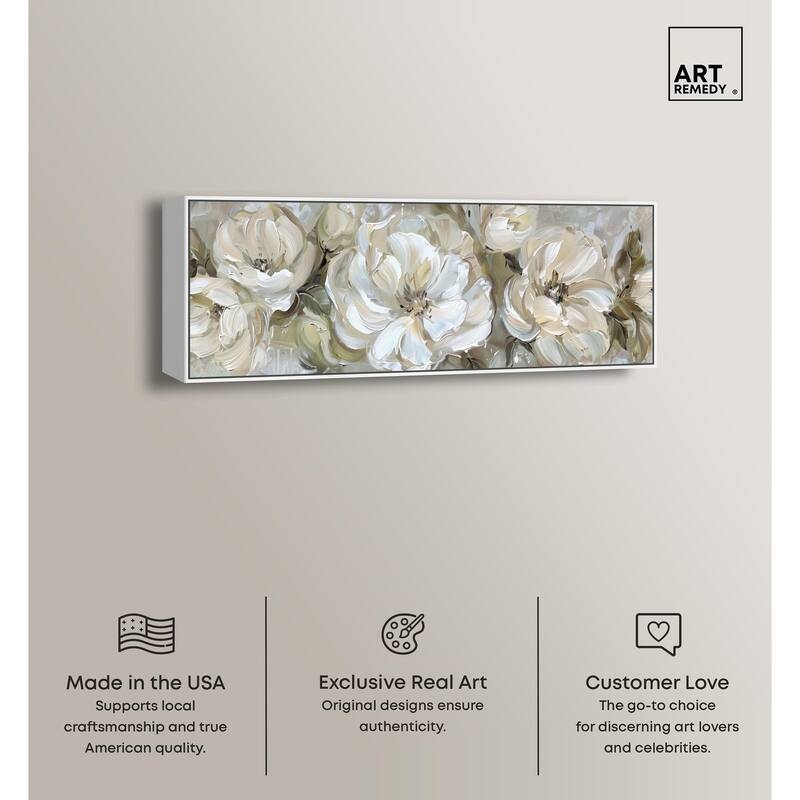 Floral in Sage Panoramic Canvas by Art Remedy