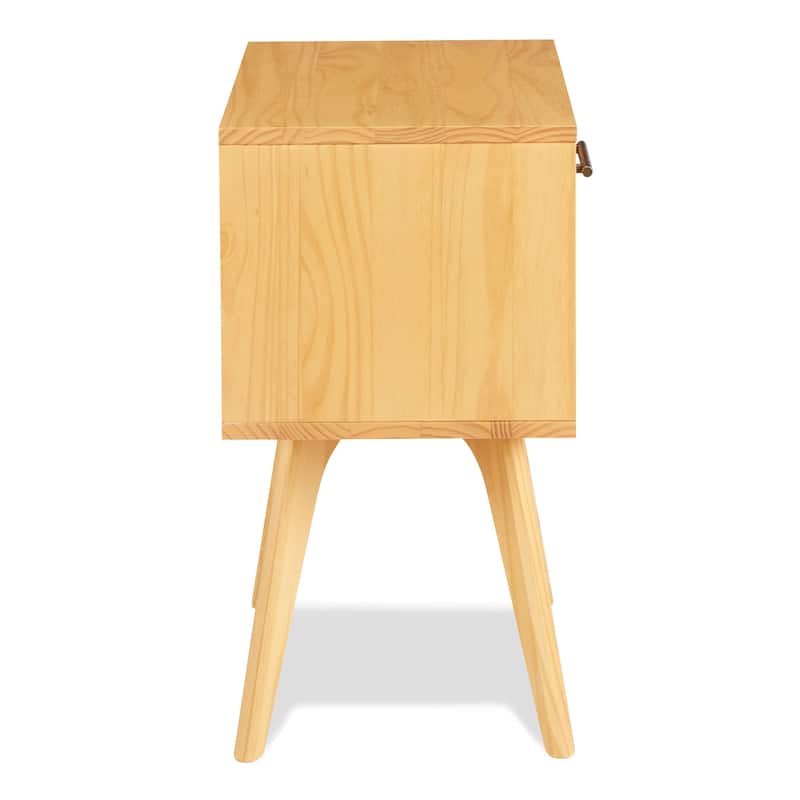 Mid Century Modern One Drawer Nightstand - White Finish