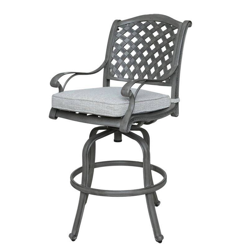 Mace Outdoor Patio Barstool Chair Set of 2, Aluminium, Golden Beige
