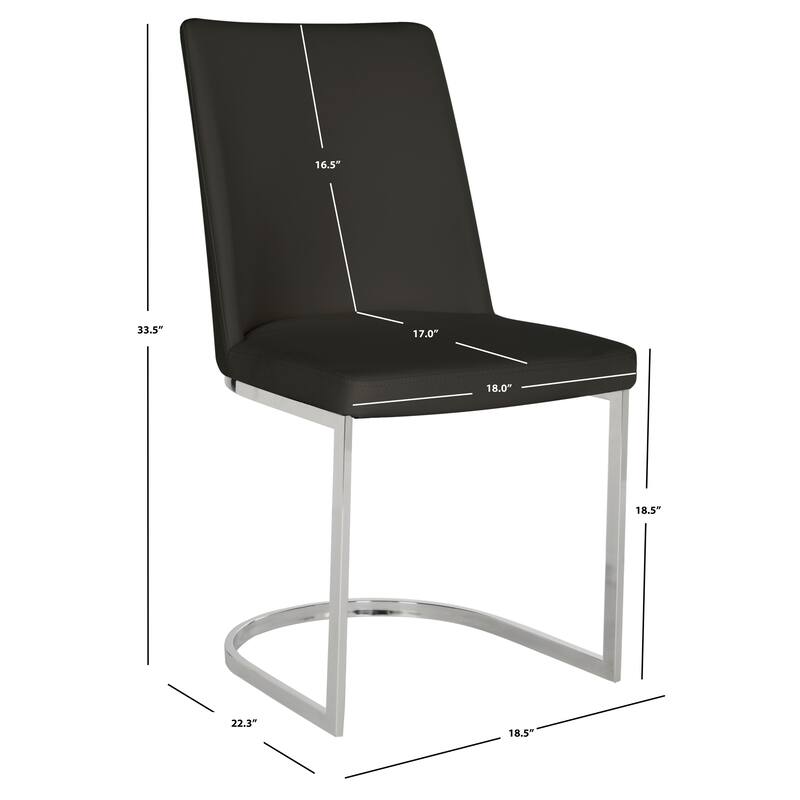 SAFAVIEH Felipa Mid-Century Modern White Dining Chair (Set of 2) - 18.5" x 22.3" x 33.5" - 19Wx22Dx34H