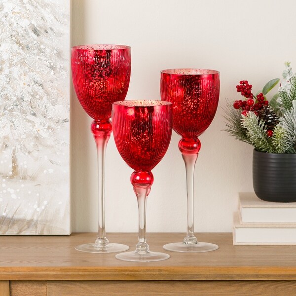 Glass Hurricane Charismas, Set of 3 - Bed Bath & Beyond - 41540661