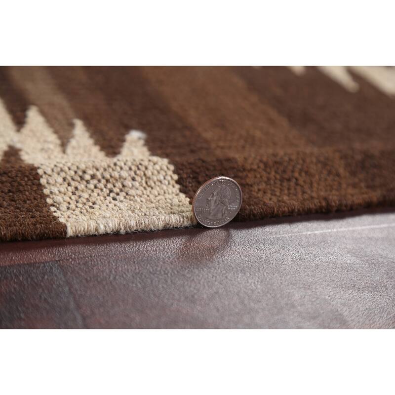 Natural Dye Tribal Geometric Kilim Oriental Area Rug Wool Flat-weave - 4'8" x 6'8"