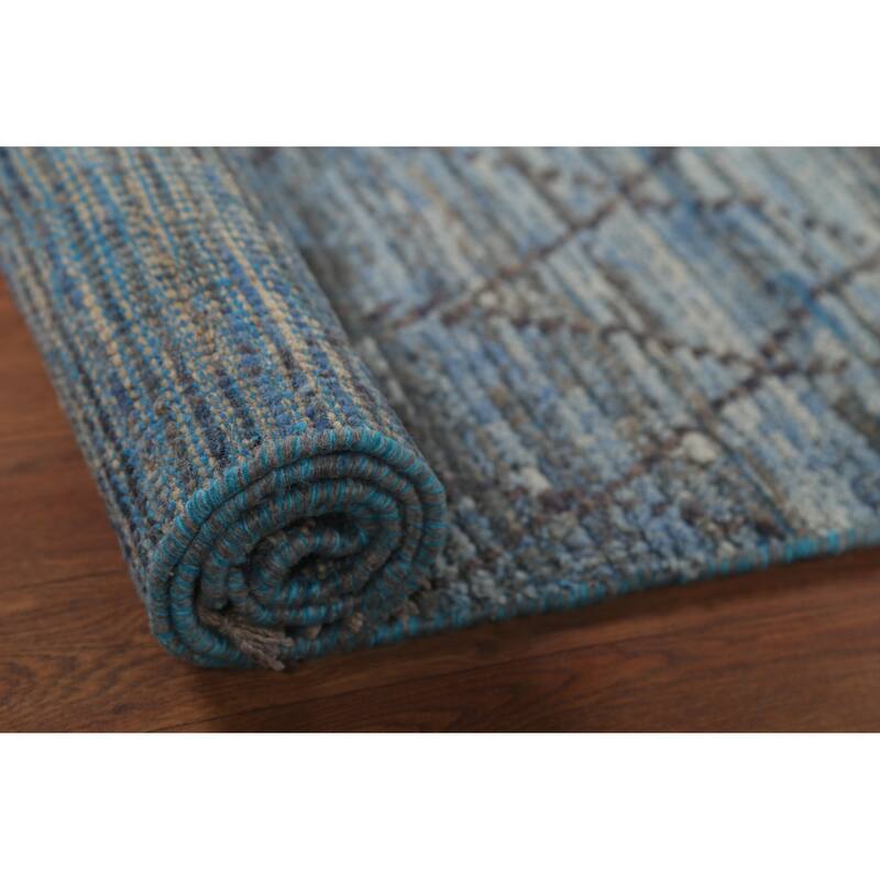 Trellis Moroccan Oriental Runner Rug Handmade Wool Carpet - 3'0"x 12'4"