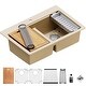 preview thumbnail 41 of 56, Karran QTWS-880 Drop-in 33 in. Double Equal 50/50 Bowl Workstation Kitchen Sink