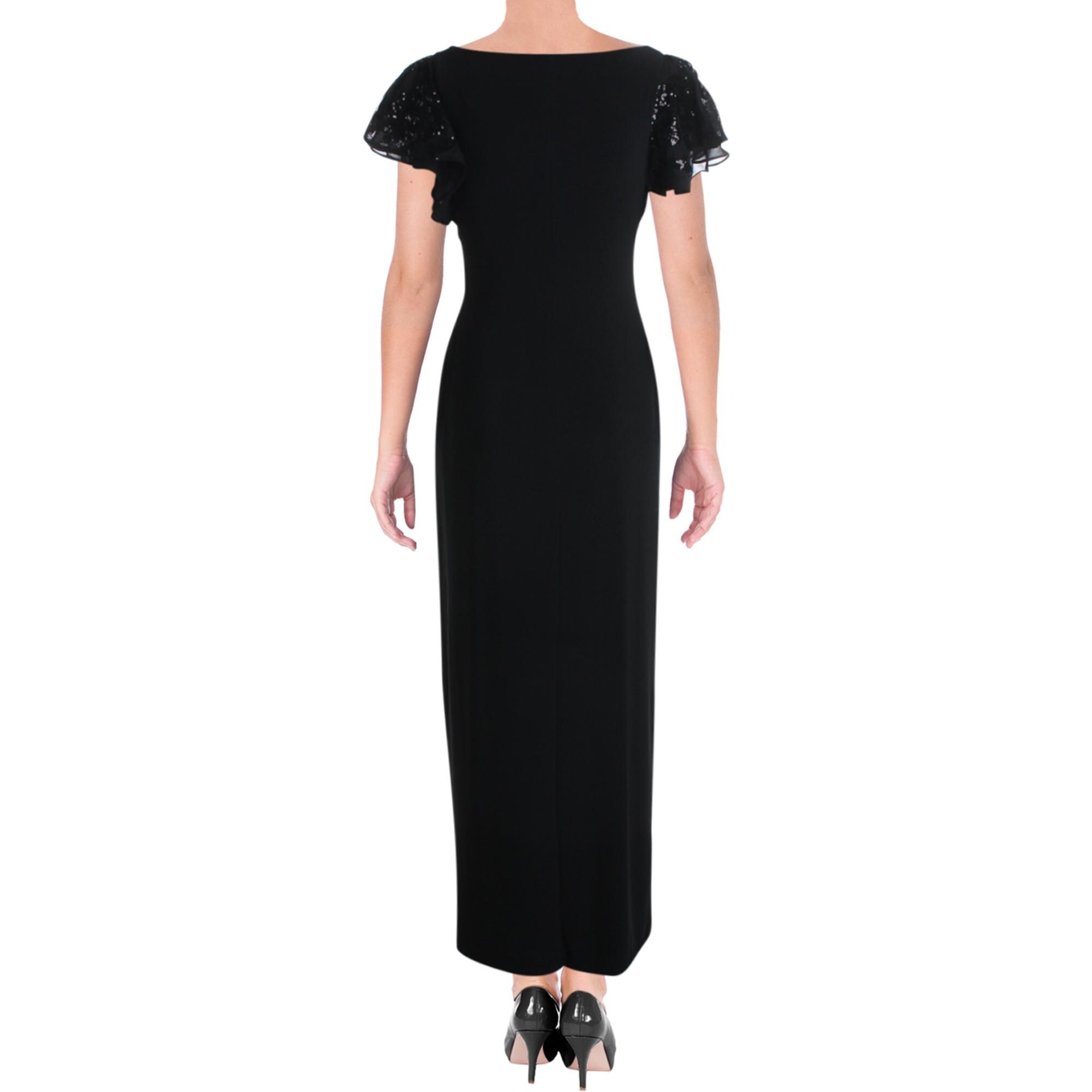 ralph lauren black evening dress