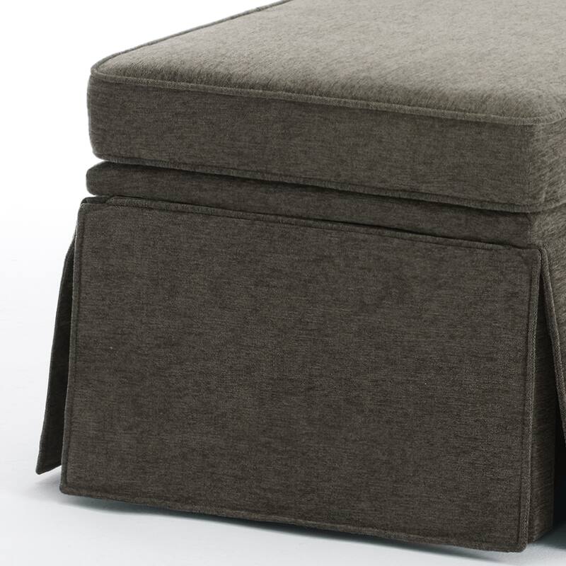Modern Chenille Swivel Armchair and Storage Ottoman