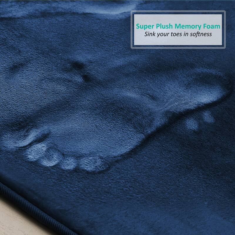 Clara Clark Ultra Soft Plush Bathroom Rug - Non-Slip, Velvet, Memory Foam Bath Mat - Set of 2