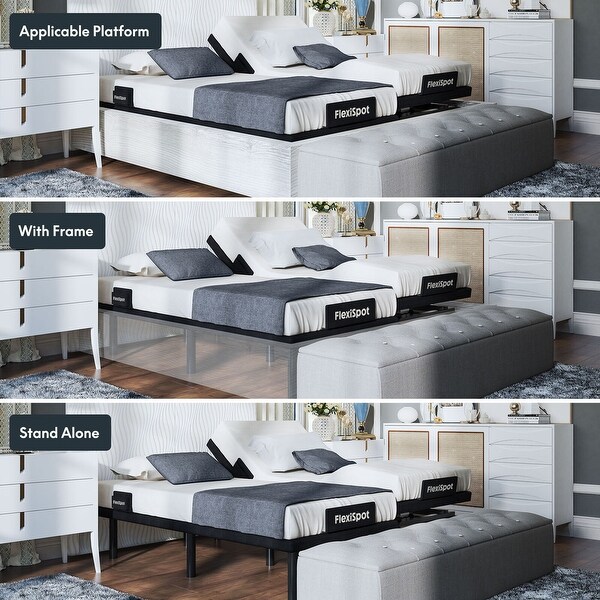 FunniHomi Zero Clearance Massage Adjustable Bed Frame with