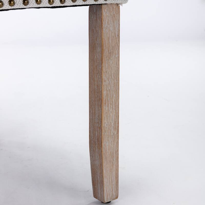 Solid Wood Flax Upholstered Linen Dining Chair