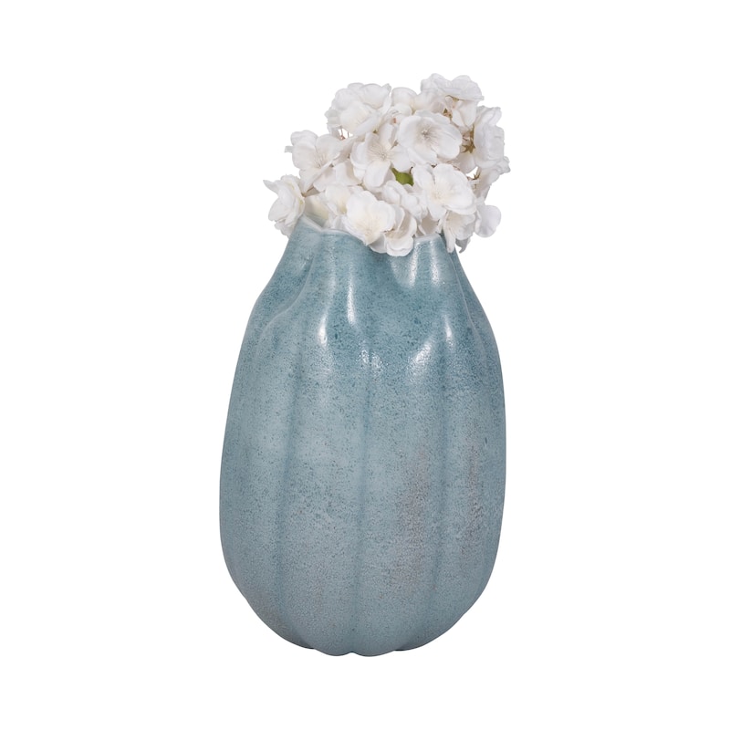 Sagebrook Home Glass Sea Urchin Vase, Blue, Bud