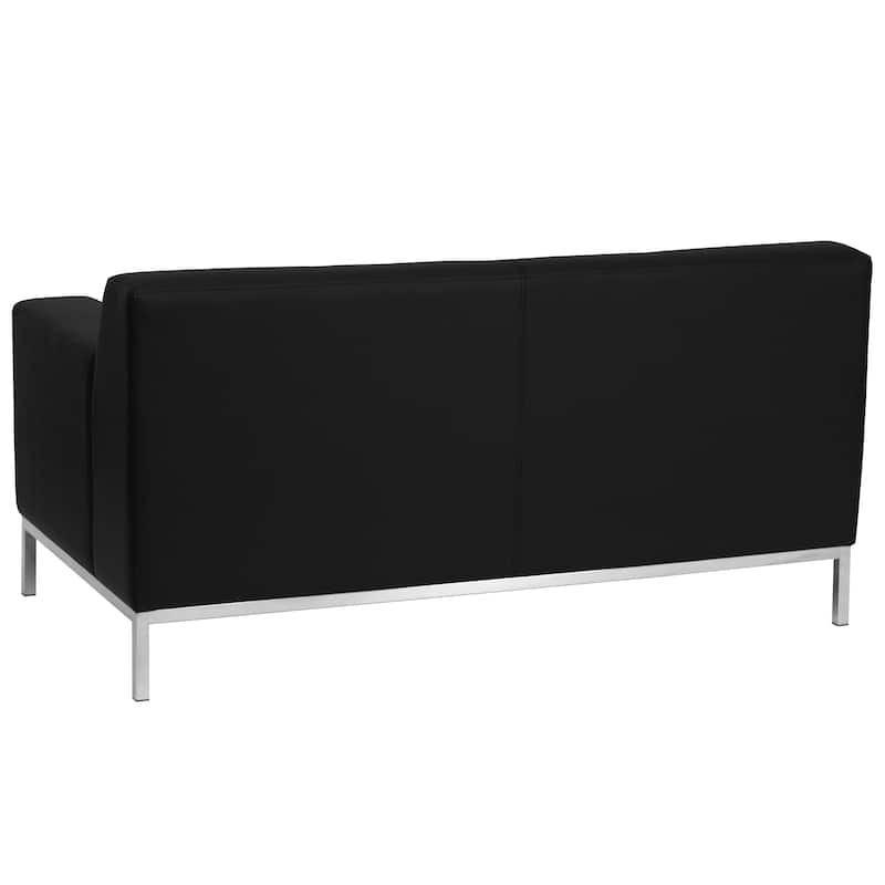 LeatherSoft Loveseat w/ Line Stitching & Integrated Stainless Steel Frame