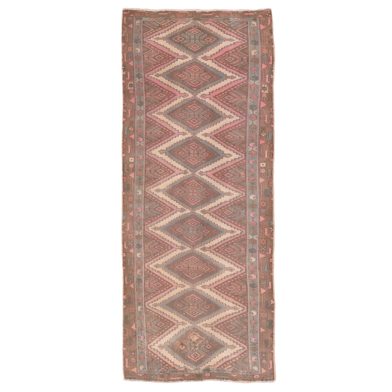 ECARPETGALLERY Hand-knotted Antalya Vintage Brown Wool Rug - 2'5 x 6'3