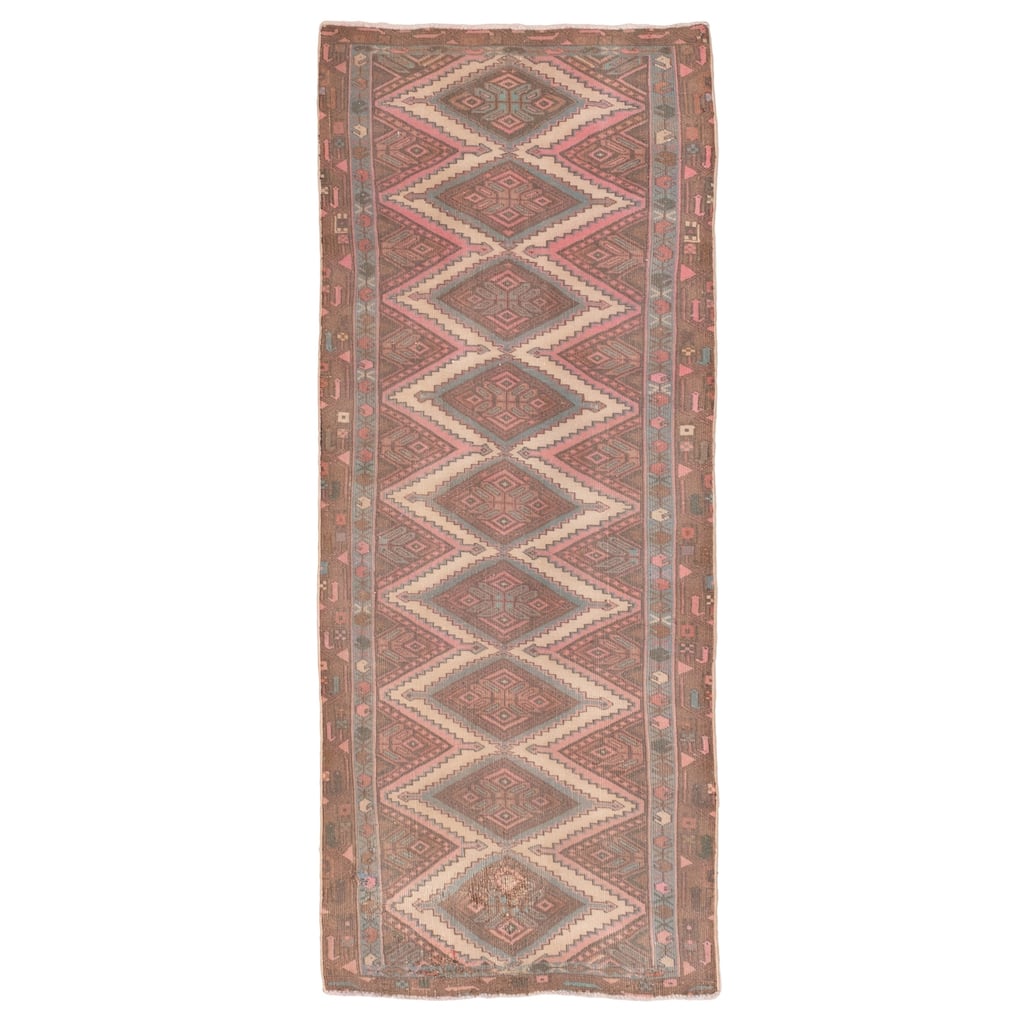 ECARPETGALLERY Hand-knotted Antalya Vintage Brown Wool Rug - 2'5 x 6'3