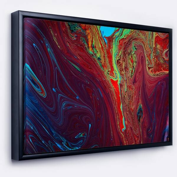 Shop Designart Dark Red Abstract Acrylic Paint Mix Abstract Art