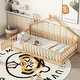 preview thumbnail 3 of 9, Natural Twin Pine House-Shaped Bedside Floor Bed with Guardrails