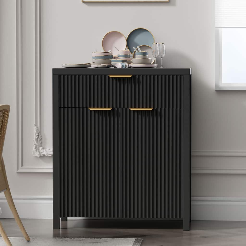 28"Sideboard Kitchen Buffet Cabinet with Drawer and Adjustable Shelf