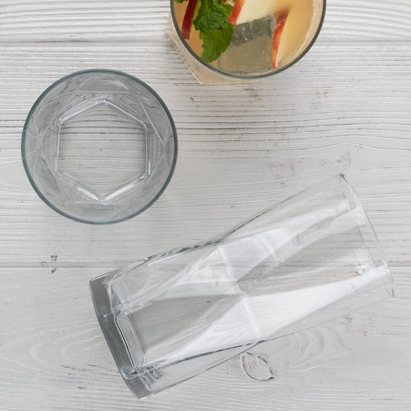 Libbey Rhombus 16-Piece Tumbler and Rocks Glass Set - Set of 16