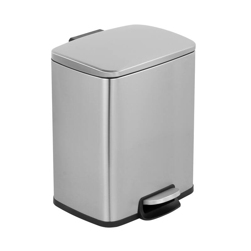 Innovaze 5.3 Gal./20 Liter Rectangular Stainless Steel step-on Trash Can for kitchen - Silver