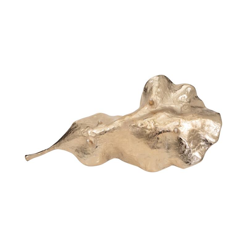 Sagebrook Home Metal Modern Glam Two Tone Novelty Leaf Table Decor