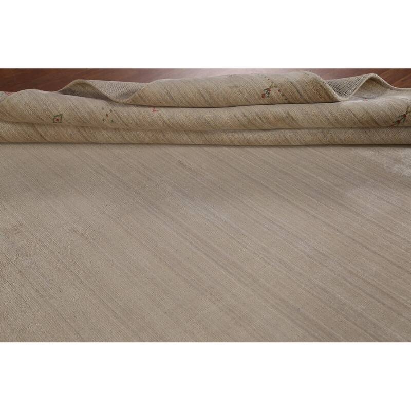 Tribal Gabbeh Oriental Area Rug Hand-Knotted Wool Carpet - 8'1" x 9'9"