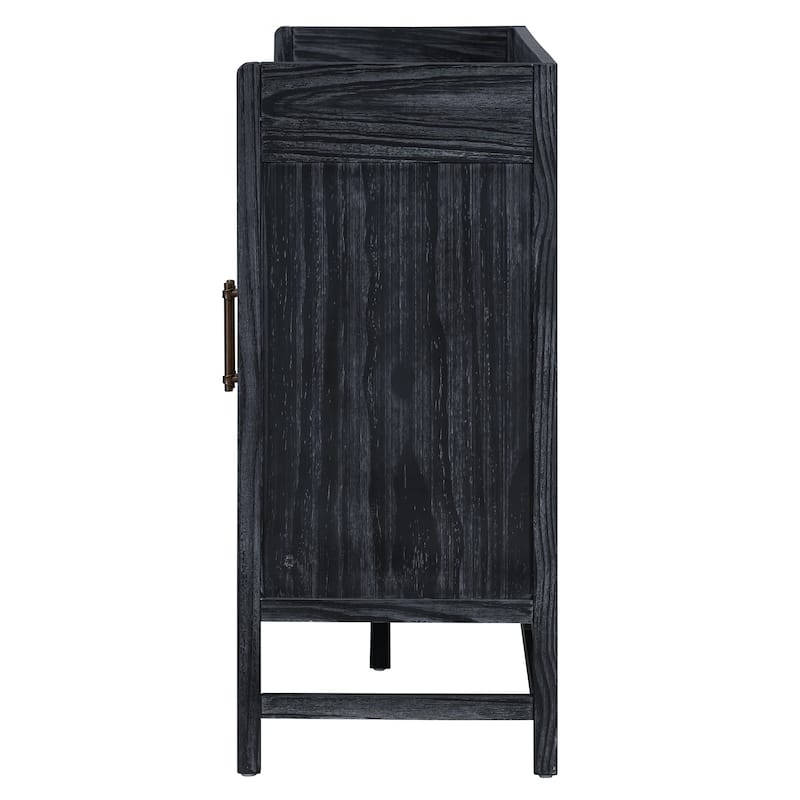 Sideboard Rustic Buffet Cabinet, sideboard cabinet with Decorative Rattan Doors, Buffet Cabinet with Storage
