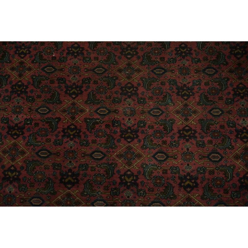 Hand Knotted Oriental 100% Wool Carpet Traditional Floral Pink Mahal Area Rug - 10' 11'' X 8' 9''