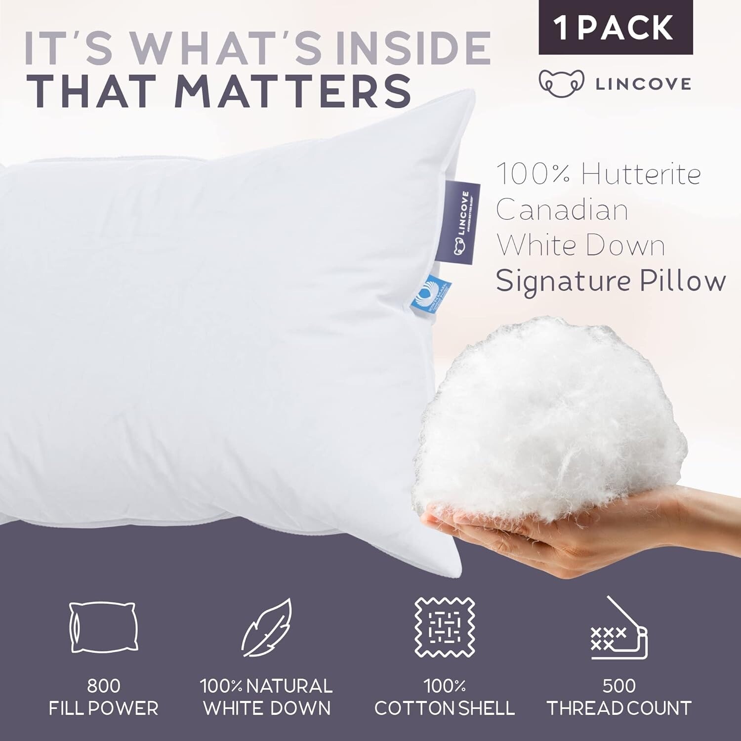 800 fill deals power down pillow
