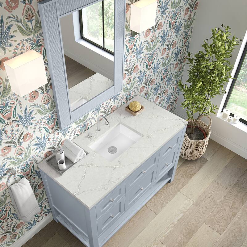 Breckenridge 48" Single Vanity, Serenity Blue - 48 - Victorian Silver