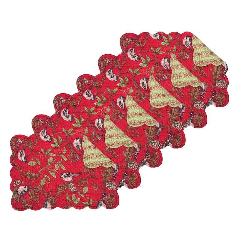 Chickadee Red Placemat Set of 6