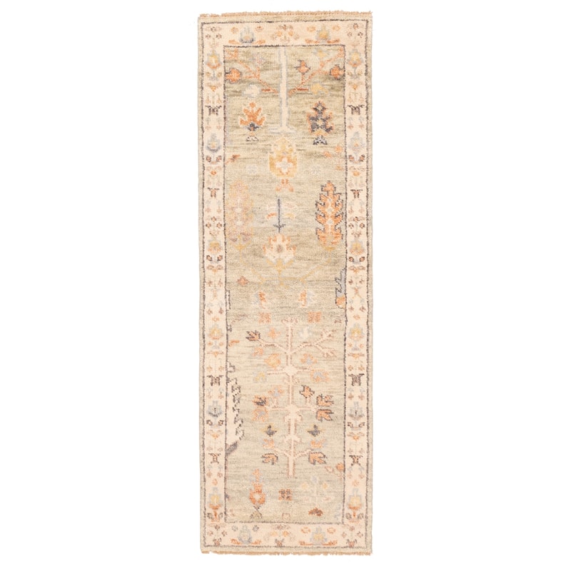 ECARPETGALLERY Hand-knotted Jules Serapi Light Green Wool Rug - 2'6 x 8'0