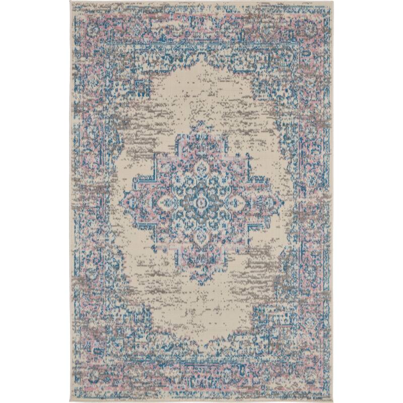 Nourison Grafix Distressed Vintage Medallion Area Rug