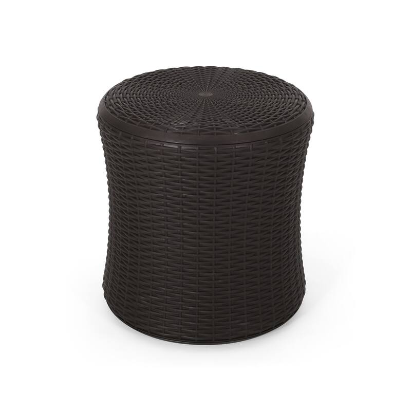 Simone Wicker Storage Side Table by GDFStudio - 19"W x 19"D x 21"H