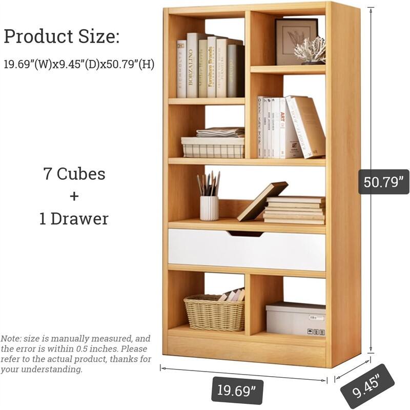 Wooden Open Shelf Bookcase
