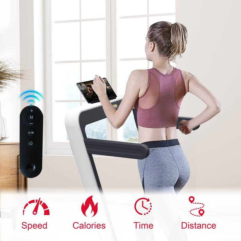 2.5 HP Under Desk Treadmills, 2 in 1 Home Foldable Treadmills with Remote Control, LED Touch Screen and Widened Running Belt