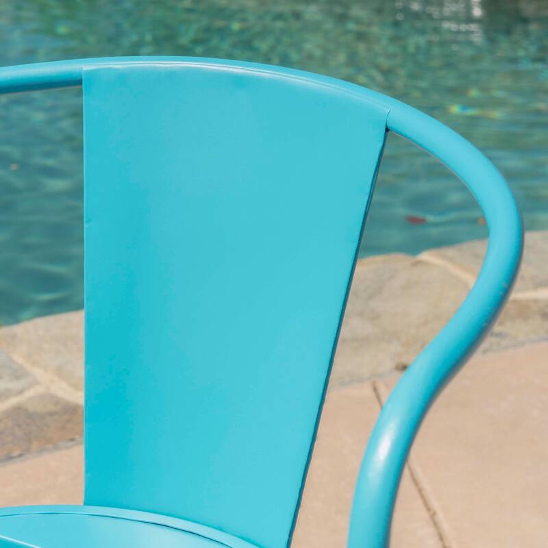 3 PC Metal Set For With a small side table and two matching cafe chairs