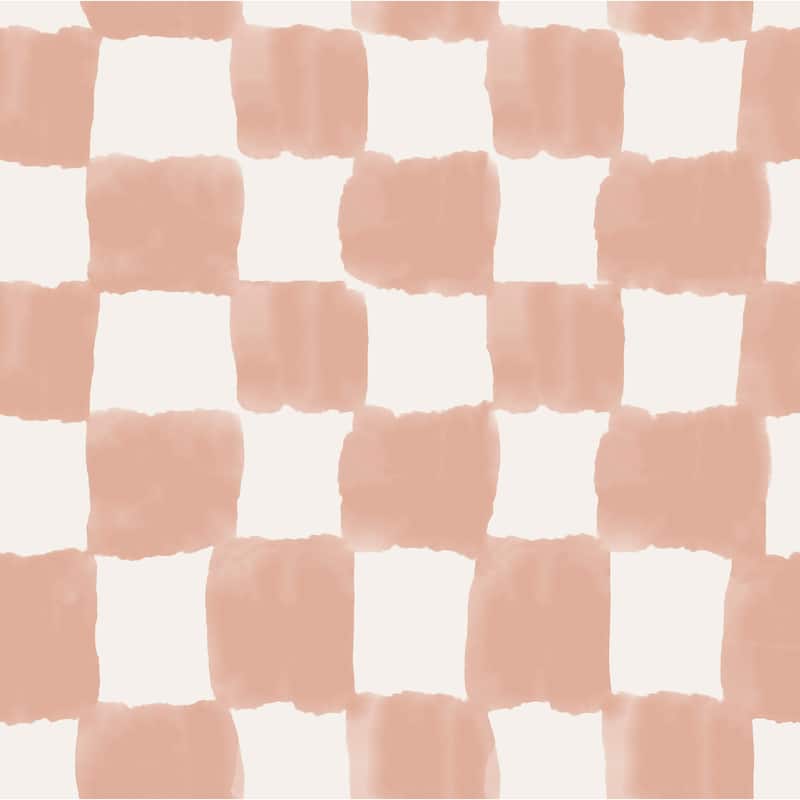 Mr. Kate Tess Watercolor Checker Terracotta Peel and Stick Wallpaper