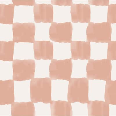 Mr. Kate Tess Watercolor Checker Terracotta Peel and Stick Wallpaper