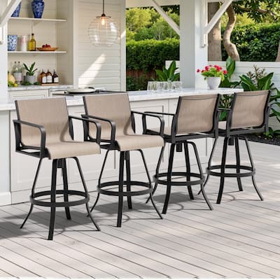 Outdoor Indoor All-weather Swivel Barstool Patio Bar Stools (Set of 2/4) - See Picture