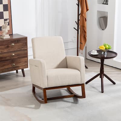 Mid Century Modern Accent Chair with Wood Frame, Waist Cushion
